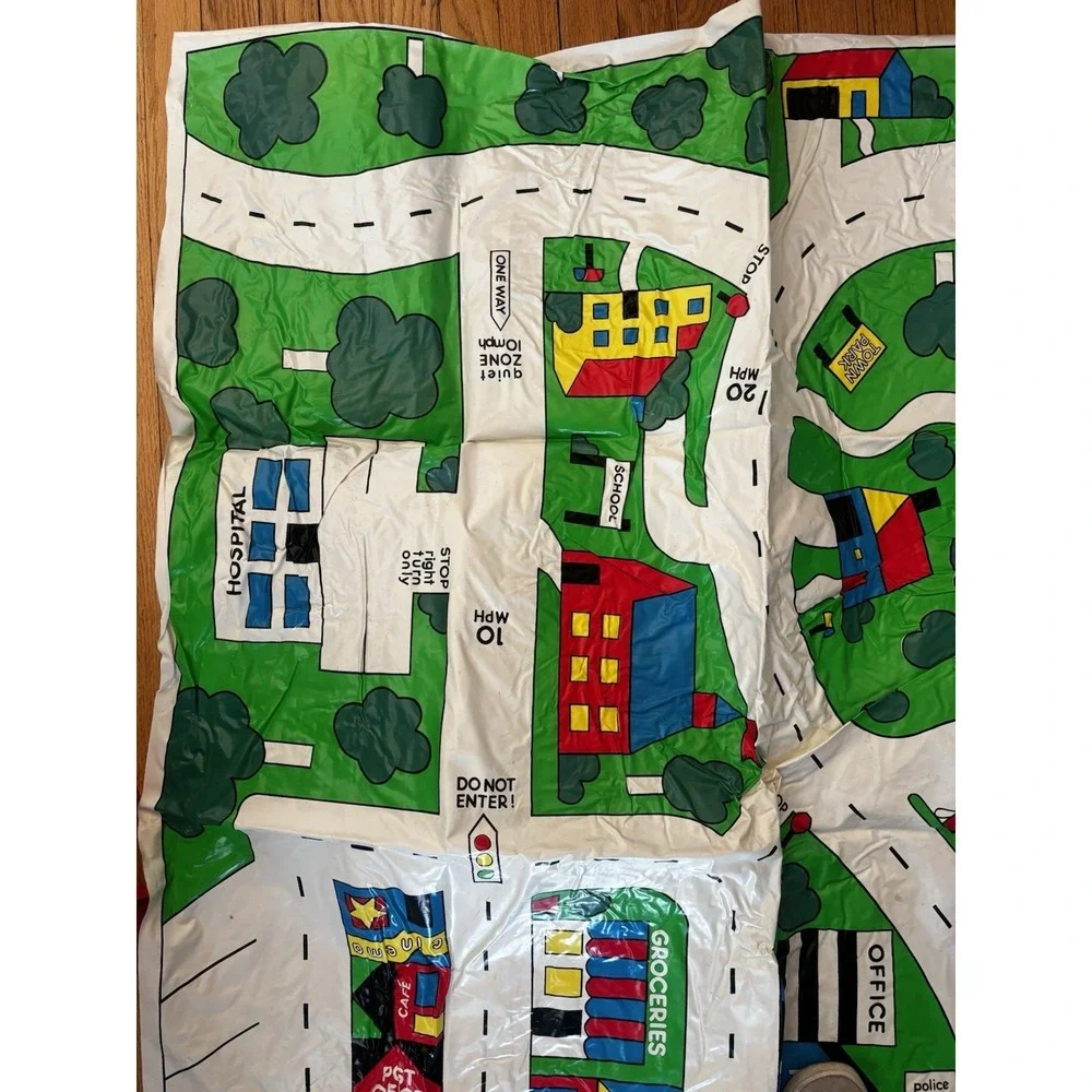 Vintage Mini-Car Motor Mat 4'x5' 1981 Toy Car Vinyl Playmat